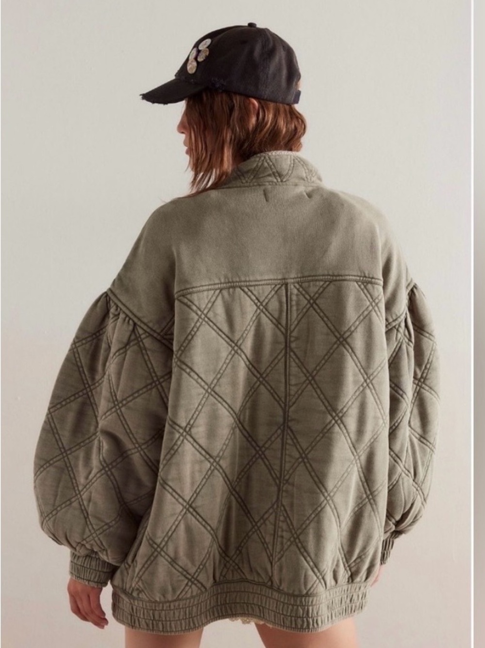 Free People Olive Quilted Jacket - Picture 2 of 7
